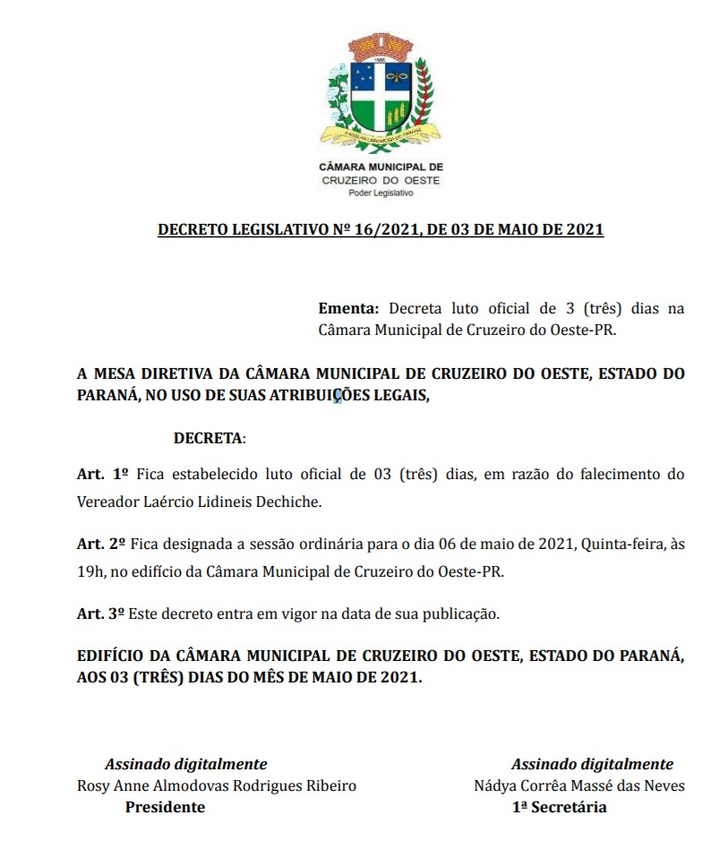 decreto câmara
