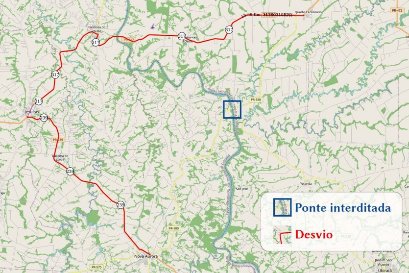 Pr 180 Ponte Rio Piquiri Nova Aurora Quarto Centenario 6 Mapa